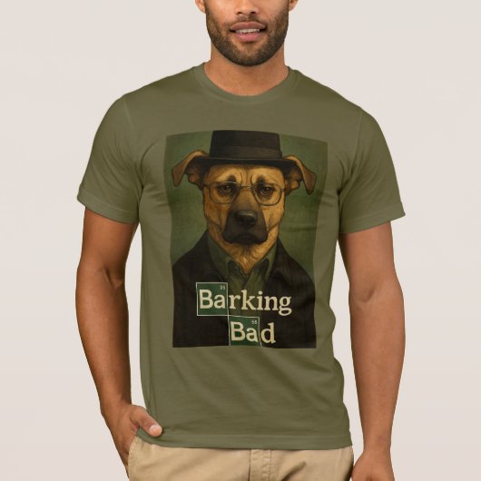 T-shirt Camiseta Barking Bad – Diseño Cómico de Perro con  (Devant)
