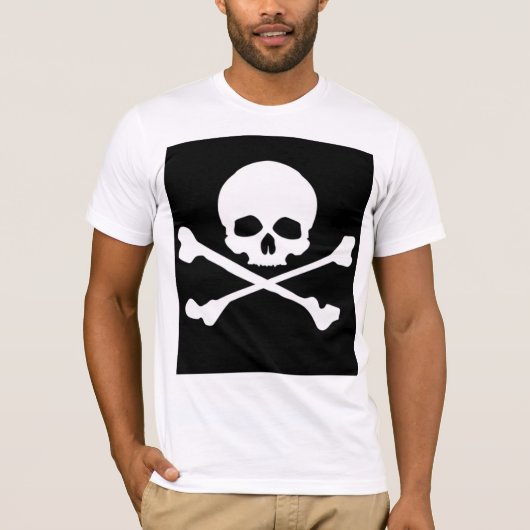 T-shirt Camiseta Bella+Canvas Bandeira Pirata Clássica (Devant)
