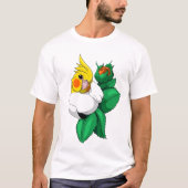 T-shirt camiseta calopsita e folinhas  (Devant)