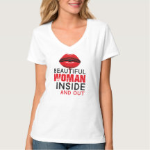 Camiseta con cuello en V Beautiful Woman