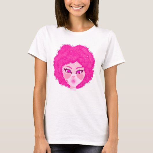 T-shirt Camiseta con diseño rosa (Devant)