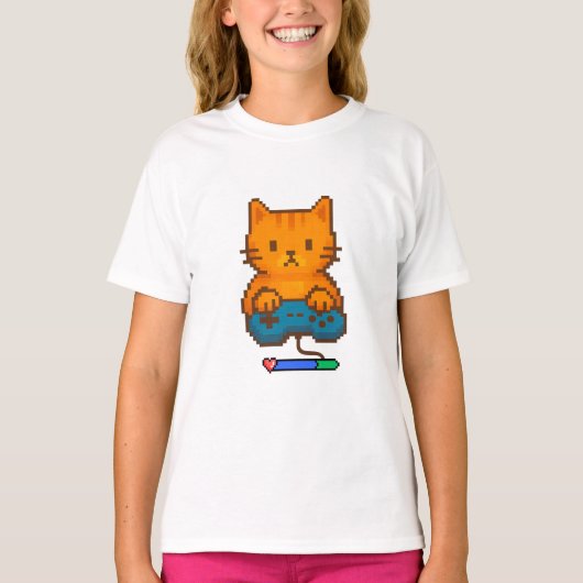 T-shirt Camiseta de gato gamer (Devant)