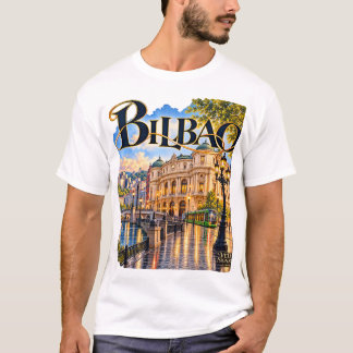 T-shirt Camiseta de hombre Bilbao con ilustración de la ci