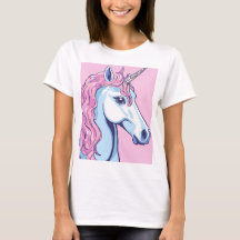 Camiseta de unicornio con fondo rosado