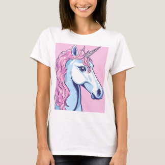 T-shirt Camiseta de unicornio con fondo rosado