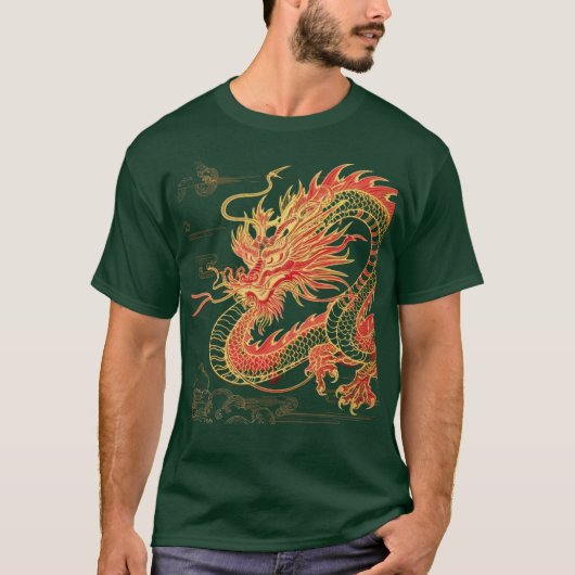 T-shirt camiseta Dragón chino (Devant)