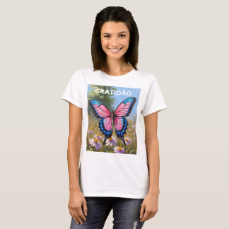 T-shirt Camiseta Feminina Básica Borboleta