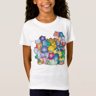 T-Shirt Camiseta feminina infantil com estampa de Gatos