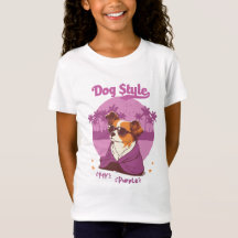camiseta feminina infantil DOG STYLE