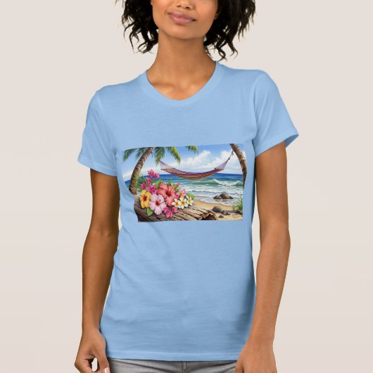 T-shirt Camiseta hamaca en el mar (Devant)