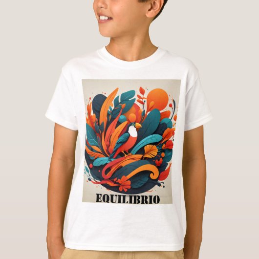 T-shirt Camiseta Infantil Arte Simbólico Equilibrio (Devant)