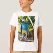 T-shirt Camiseta Infantil Básica Arara Azul (Devant)