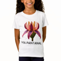 Camiseta Infantil Feminina em Jersey Fina Flor