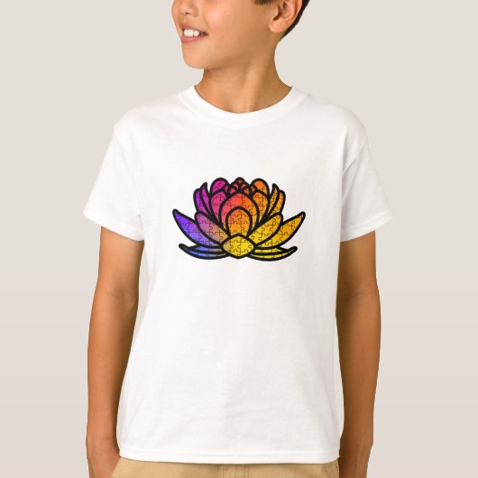 T-shirt Camiseta Infantil Quebra-Cabeça - Flor de Lótus (Devant)