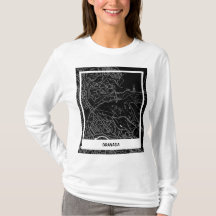 Camiseta mapa minimalista Granada - Negro-blanco
