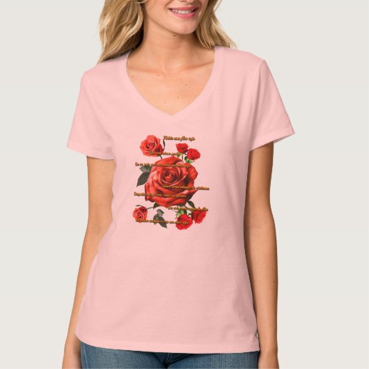 T-shirt Camiseta Mujer Rosas Rojas (Devant)