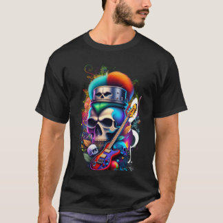 T-shirt Camiseta oscura básica para hombre PUNK SKULL