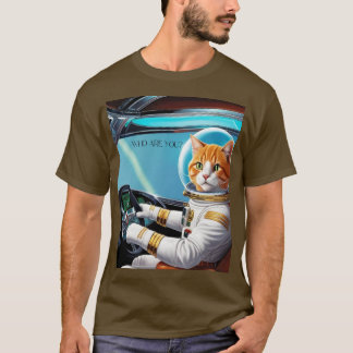 T-shirt Camiseta para caballero con diseño gato expresivo.