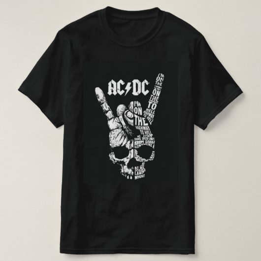 T-shirt Camiseta preta  AC DC (Design devant)