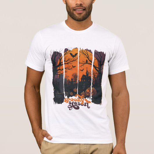 T-shirt Camiseta Retro de Halloween Spooky Season (Devant)