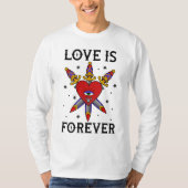T-shirt Camiseta tatuaje neo tradicional love is forever (Devant)