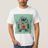 T-shirt Camiseta vintaje robot steampunk green (Devant)