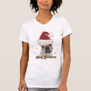 T-shirt Camisole de bouledogue français de Noël