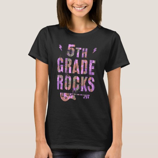 T-shirt Camo 5e Grade Rocks Enseignant I Enseigner 5e Gr R (Devant)