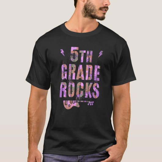 T-shirt Camo 5e Grade Rocks Enseignant I Enseigner 5e Gr R (Devant)