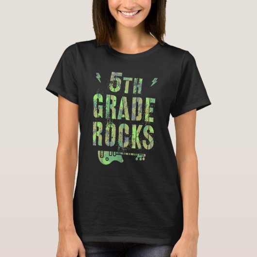 T-shirt Camo 5th Grade Rocks Camp Teacher Squad Fifth Grad (Devant)