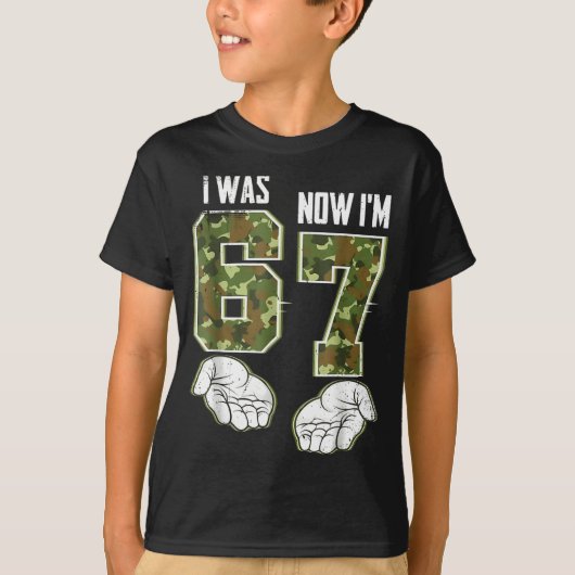 T-shirt Camo 7 ans Anniversaire J'avais 6 ans Maintenant j (Devant)