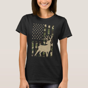 T-shirt Camo American Drapeau Deer Elk Hunter Deer Hunter