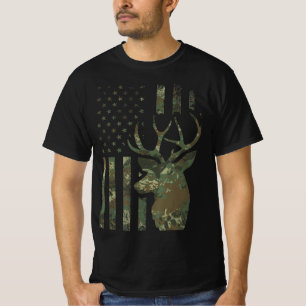 T-shirt Camo American Flag Chasse de canard cadeau pour El