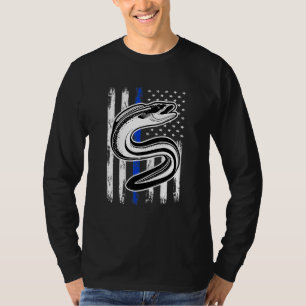 T-shirt Camo American Flag Fishing - Pour Eel Fisher