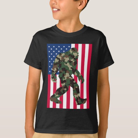 T-shirt Camo Bigfoot Sasquatch (Devant)