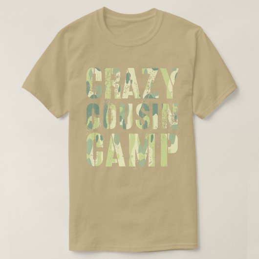 T-shirt Camo CRAZY COUSIN CAMP Funny Grand-mère grand-père (Design devant)