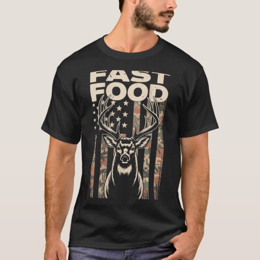 T-shirt Camo Deer Hunting Fast Food Gag Hunter Gift Funny  (Devant)