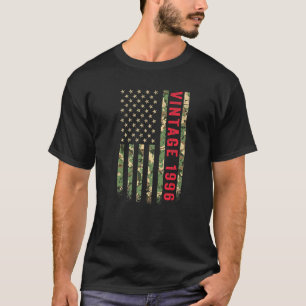 T-shirt Camo Drapeau Américain vintage 1996 26 Ans 26ème