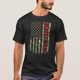 T-shirt Camo Drapeau Américain vintage 2012 10ème Ans
