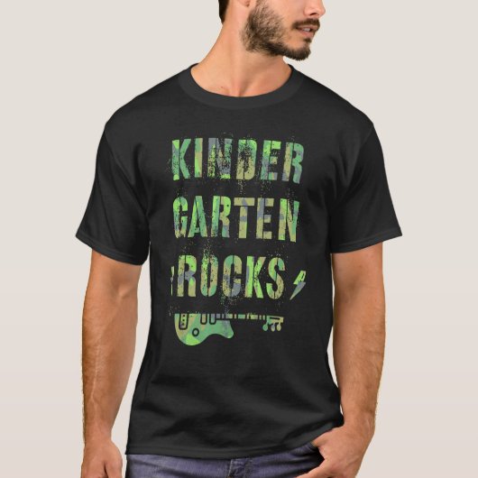 T-shirt Camo Kindergarten Rocks Camp Teacher Squad Kinder (Devant)