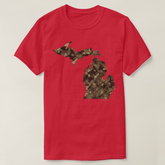 T-shirt Camo Michigan State Map Detroit Mitten (Design devant)