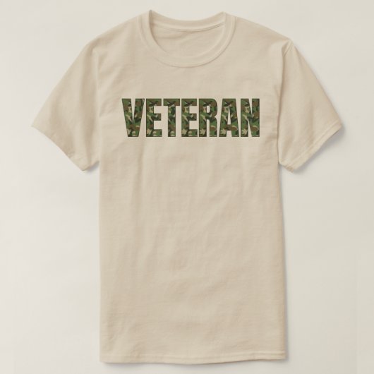 T-shirt Camo militaire vétéran (Design devant)