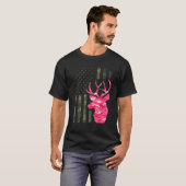 T-shirt Camo rose Drapeau Camouflage Buck Chasse Wo (Devant entier)