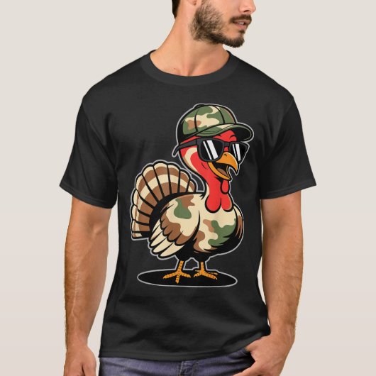 T-shirt Camo Turkey Day Hunting Fall Thanksgiving  (Devant)