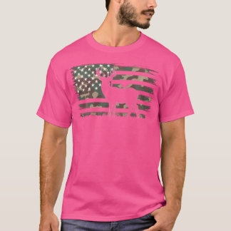 T-shirt Camo Us Drapeau Américain Deer Elk Buck Chasse cha
