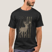 T-shirt Camo US Drapeau Der Elk Buck Camoflage Chasse Chas (Devant)