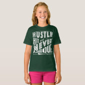 T-shirt Camogie Hustle Hit & Never Quit, GAA Jeux gaélique (Devant entier)