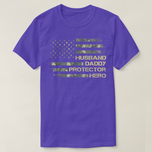 T-shirt Camoue Mari Daddy Protector Hero Armée Père (Design devant)