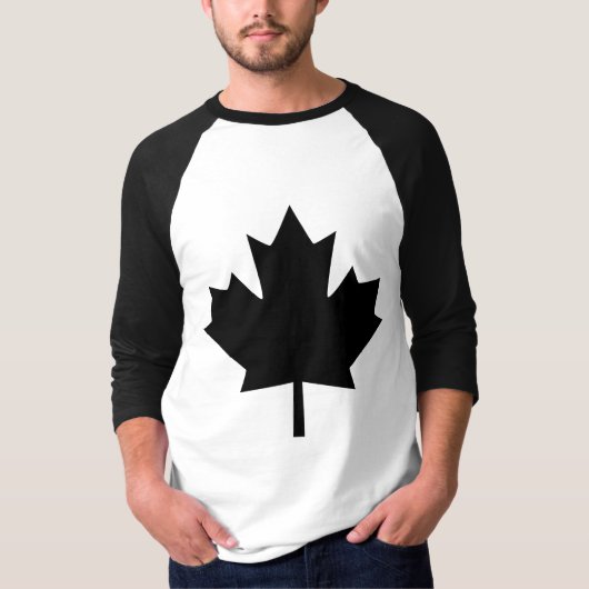 T-shirt Camouflage Camo Feuille d'érable noire (Devant)