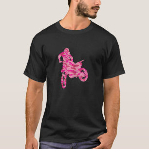 T-shirt Camouflage Camouflage rose pour femmes Motocross O